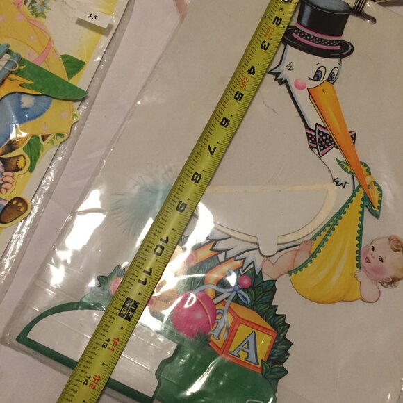 VTG 90's BEISTLE Baby Shower Decorations Honeycomb, Garland/14" Stork NEW SEALED - Picture 12 of 12